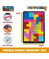 Power Your Fun Pop Puzzle Popper Fidget Game - Black