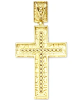 Men's Diamond Textured Cross Pendant (1/4 ct. t.w.) in 10k gold