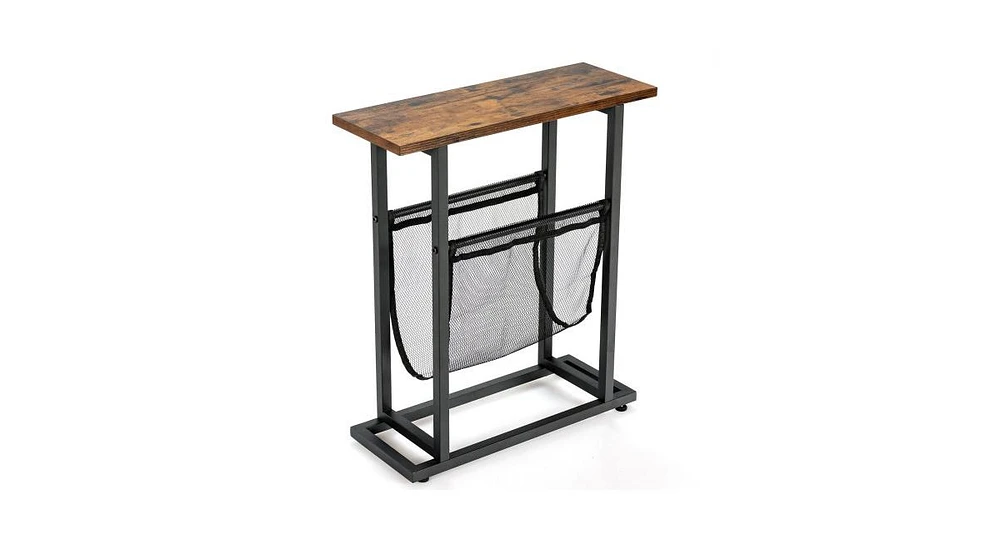 Slickblue Industrial Rustic Mesh End Side Table