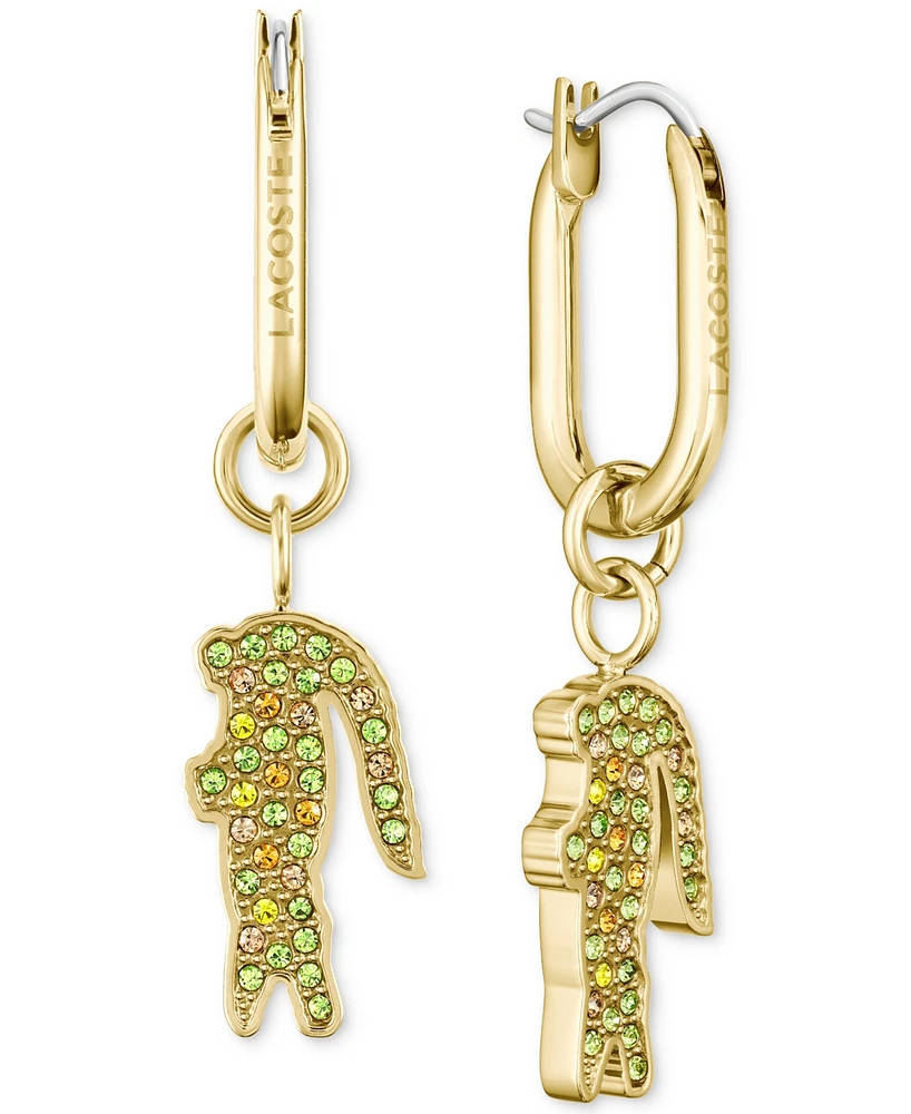 Lacoste Multicolor Crystal Crocodile Drop Earrings