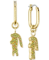 Lacoste Multicolor Crystal Crocodile Drop Earrings