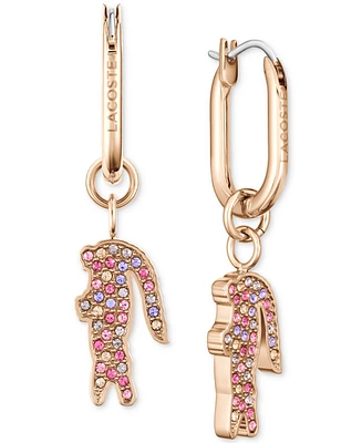 Lacoste Multicolor Crystal Crocodile Drop Earrings