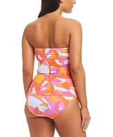 Beyond Control Womens Twisted Bust Convertible Tankini Top High Waist Geometric Print Bikini Bottoms