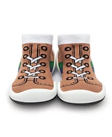 Komuello Infant Boys Breathable Washable Non-Slip Sock Shoes Runner - Brown
