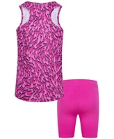 Nike Little Girls Veneer Tank Top and Shorts Set