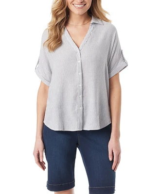 Gloria Vanderbilt Women's Demi Short-Sleeve Button Front Shirt