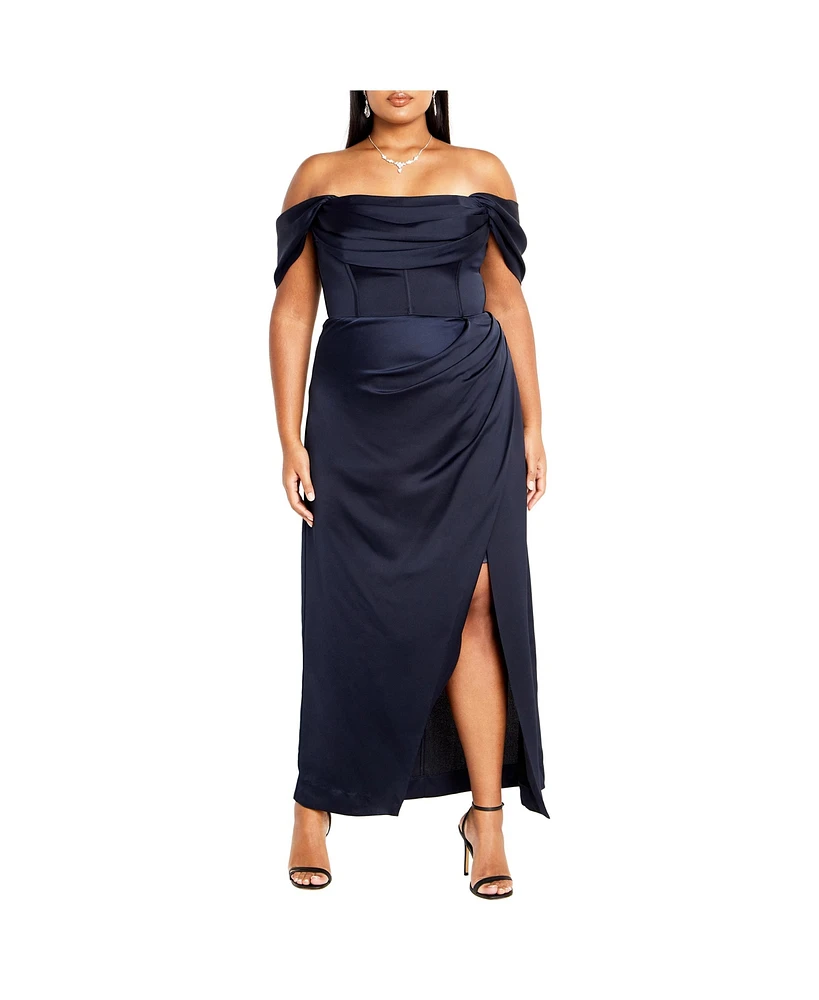 City Chic Plus Forbidden Love Maxi Dress