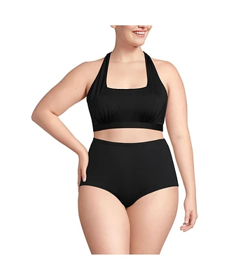 Lands' End Plus Chlorine Resistant Square Neck Halter Bikini Top