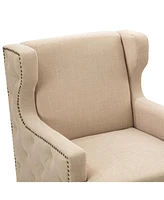 Hulala Home Kader Transitional Upholstered Armchair with Tufted Design