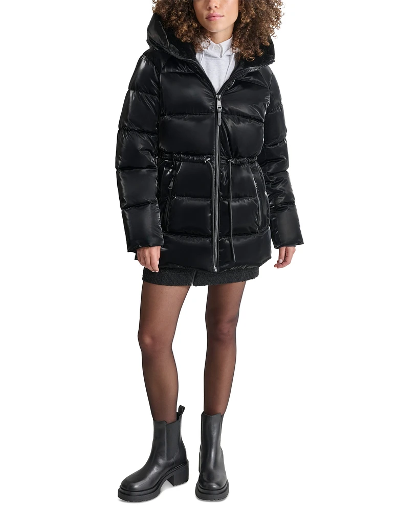 Dkny Women's Shine Hooded Anorak Puffer Coat