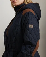 Lauren Ralph Plus Hooded Quilted Anorak Coat