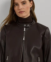 Lauren Ralph Lauren Petite Leather Moto Jacket