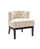 Hulala Home Diamond Pull Button Tufted Low Back Barrel Accent Chair