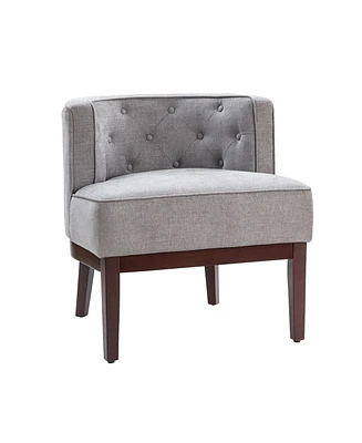 Hulala Home Diamond Pull Button Tufted Low Back Barrel Accent Chair