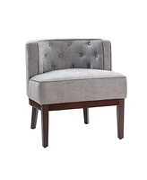 Hulala Home Diamond Pull Button Tufted Low Back Barrel Accent Chair