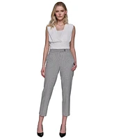 Karl Lagerfeld Women's Mid-Rise Extended Tab Pants