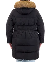 Michael Kors Plus Faux-Fur-Trim Hooded Puffer Coat, Created for Macy's