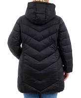 Michael Kors Plus Hooded Packable Down Puffer Coat, Created for Macy's