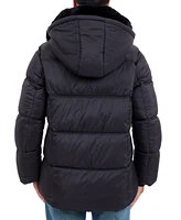 Michael Kors Women's Faux-Fur-Collar Hooded Puffer Coat, Created for Macy's