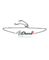 Disney Lilo and Stitch Silver Plated Ohana Lariat Bracelet