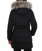 Nautica Women's Faux-Fur-Trim Hooded Puffer Coat