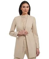 Calvin Klein Petite Open-Front 3/4-Roll-Sleeve Topper Jacket