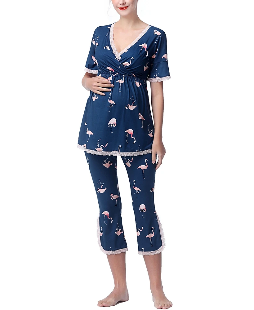 kimi + kai Maternity Koi Nursing Pajama Set