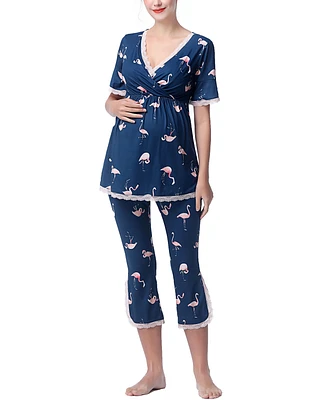 kimi + kai Maternity Koi Nursing Pajama Set