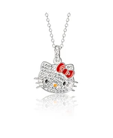 Hello Kitty Sanrio Silver Plated Crystal Pendant