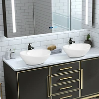 Sugift Oval Bathroom Basin Ceramic Vessel Sink
