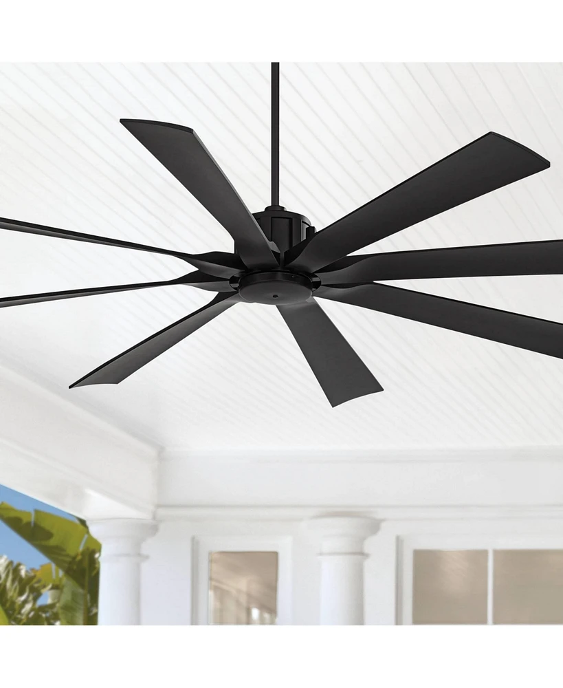 70" Defender Modern Indoor Outdoor Ceiling Fan with Remote Control Matte Black Damp Rated for Patio Exterior House Home Porch Gazebo Garage Barn