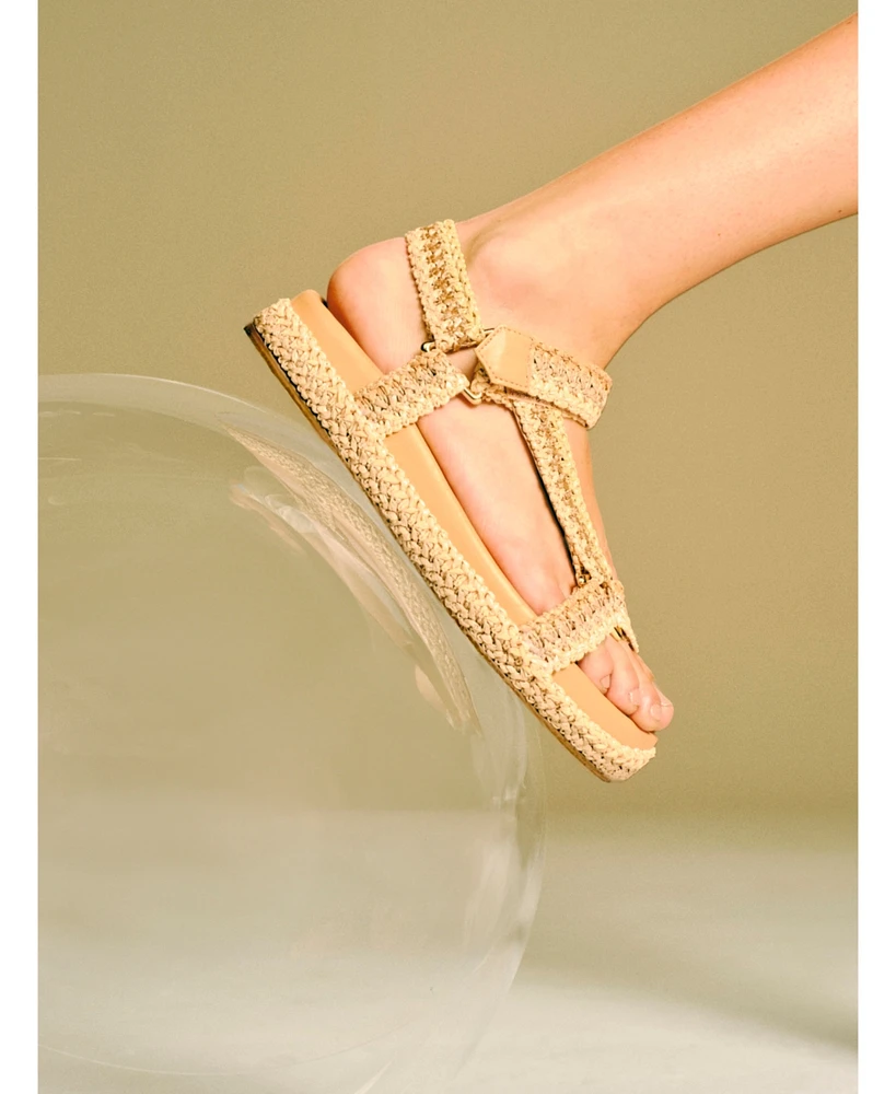 Arezzo Women's Mya Woven Flat Sandals