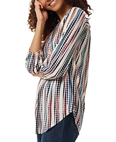 Jones New York Petite Printed 3/4-Sleeve Tunic Top