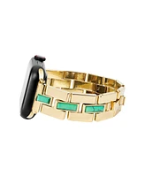 Anne Klein Women's Gold-Tone Bracelet with Genuine Turquoise designed for 42/44/45/Ultra/Ultra 2 Apple Watch - Gold