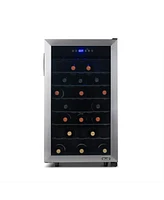 Newair 20” Wine Refrigerator – 50 Bottle Wine Cooler, Single Zone Freestanding Wine Fridge in Stainless Steel, Wine Chiller with Adjusta