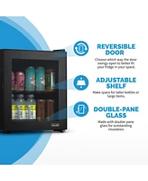 Newair 60 Can Beverage Fridge with Glass Door, Small Freestanding Mini Fridge in Black, Perfect for Beer, Snacks or Soda