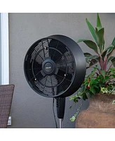 Newair Outdoor Misting Fan and Pedestal Fan in Black, Cools 500 sq. ft. with 3 Fan Speeds and Wide-Angle Oscillation