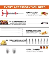 Commercial Chef Premium 25 Piece Stainless Steel Barbeque Grill Tool Set with Aluminum Hard Case