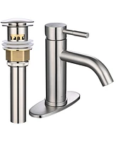 Aquaterior Single Handle Bathroom Vessel Faucet Basin Tap with Pop-up Drain