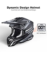 Ahr Offroad Full Face Motorcycle Helmet Motocross Dirt Bike Atv Dot Approved L