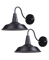 Yescom Retro Vintage Industrial Wall Sconce Gooseneck Barn Light Metal Shade 2 Pack