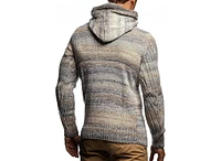 Leif Nelson Men's Knit Hoodie with Toggle Closures – High Collar Design