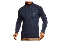 Leif Nelson Men's Knitted Winter Pullover with Shawl Collar Sweater Hoodie Sweatshirt Slim Fit Long Sleeve