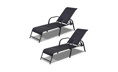 Slickblue Set of 2 Patio Adjustable Recliner Lounge Chairs