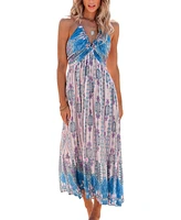 Cupshe Women's Boho Sleeveless Halter Maxi Beach Dress