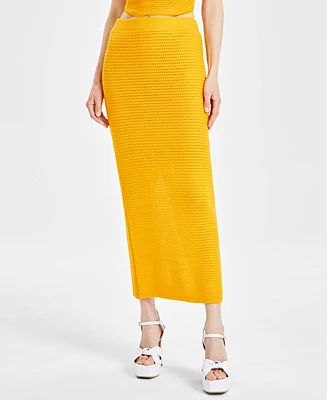 Bar Iii Women's Crochet Midi Skirt, Created for Macy's