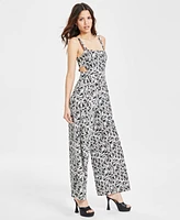 Bar Iii Women's Printed Cutout Jumpsuit, Created for Macy's