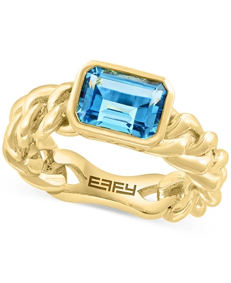 Effy Blue Topaz Chain Link Statement Ring (1-7/8 ct. t.w.) in Gold-Plated Sterling Silver