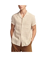 Lucky Brand Men's Stripe Seersucker Short Sleeve Shirt