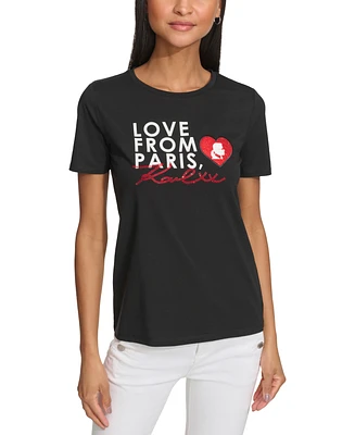 Karl Lagerfeld Paris Women's Love From Graphic T-Shirt